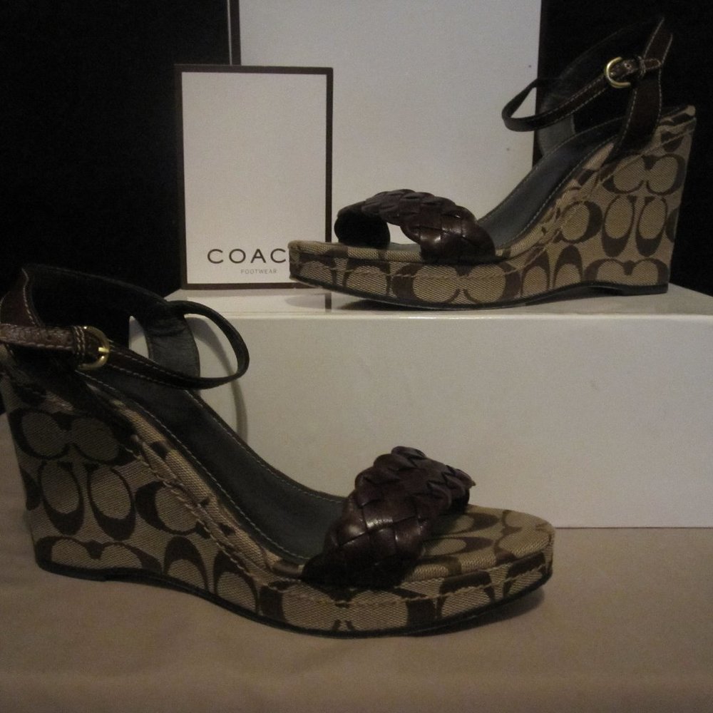 Coach Robina Vacchett Platform Signature Wedge 8.5